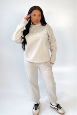 Studio Leisure palm tree bone embroidered premium relaxed hoodie